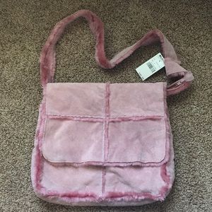 NWT pink leather and faux fur book bag by Wilson’s